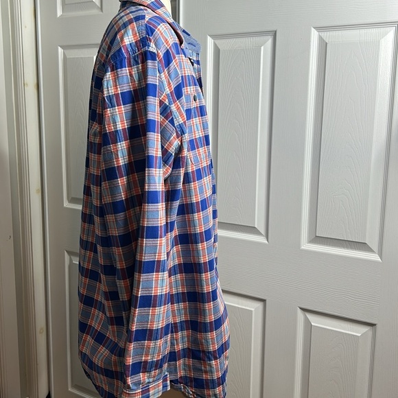 LL Bean Traditional Fit Blue & Red Plaid Button-Up Shirt XXL Reg Cotton 285277 - Picture 4 of 5